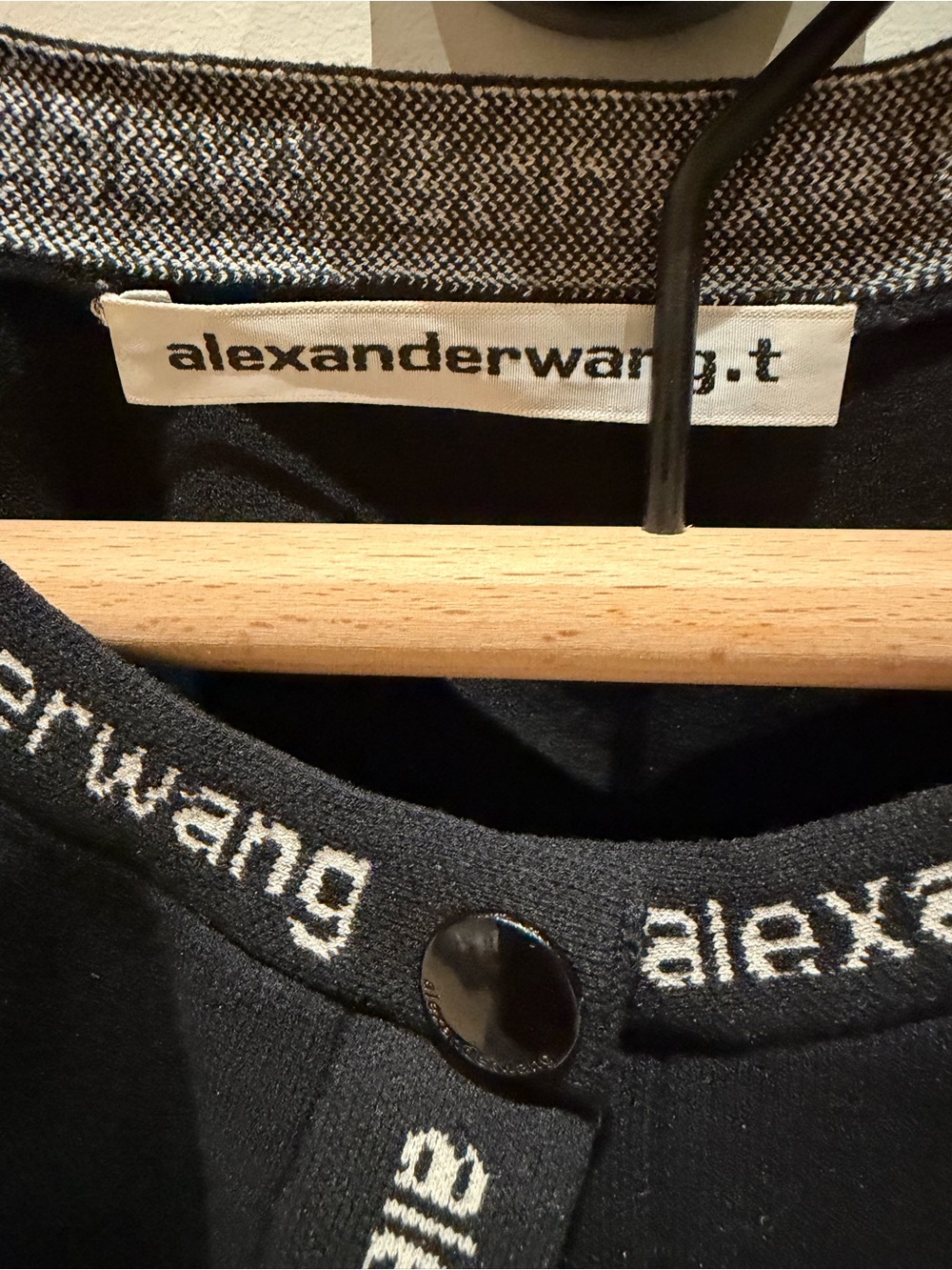 Alexander Wang Black Branded Knit Collar Top - Picture 2 of 4